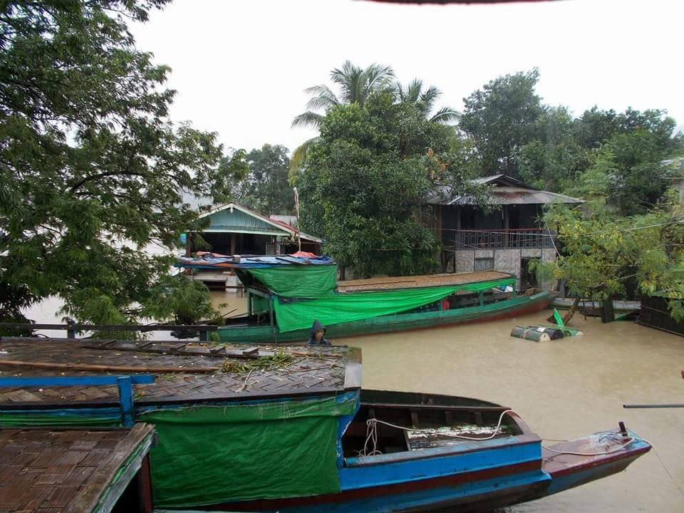 An old photo showing the flooding in Paletwa township (Photo: CHRO)