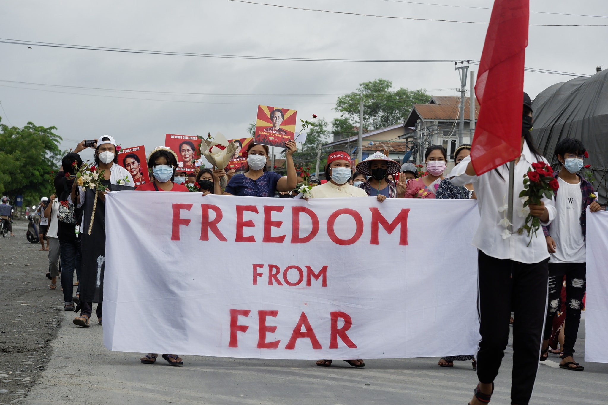 An old photo showing public demonstration in Kalay town (Photo: CG)