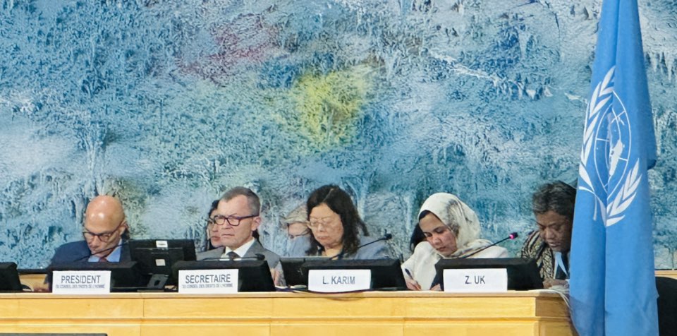 CHRO's Executive Director Salai Za Uk Ling speaking as one of the panelists at the UN in Geneva discussing Myanmar.