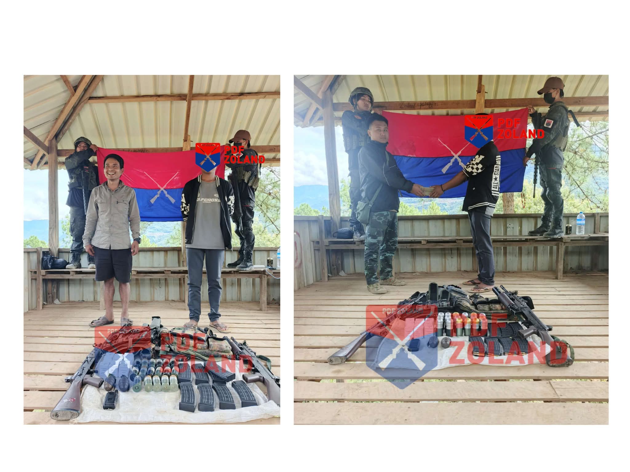 Two SAC soldiers being welcomed and rewarded (Photo: The Chin Post)