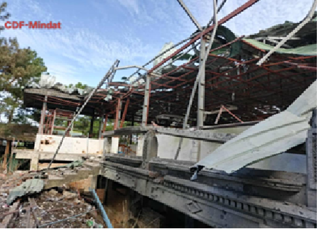 A civilian home damaged by SAC's airstrikes in Mindat town on 4 October 2025 (Photo: CDF-Mindat)
