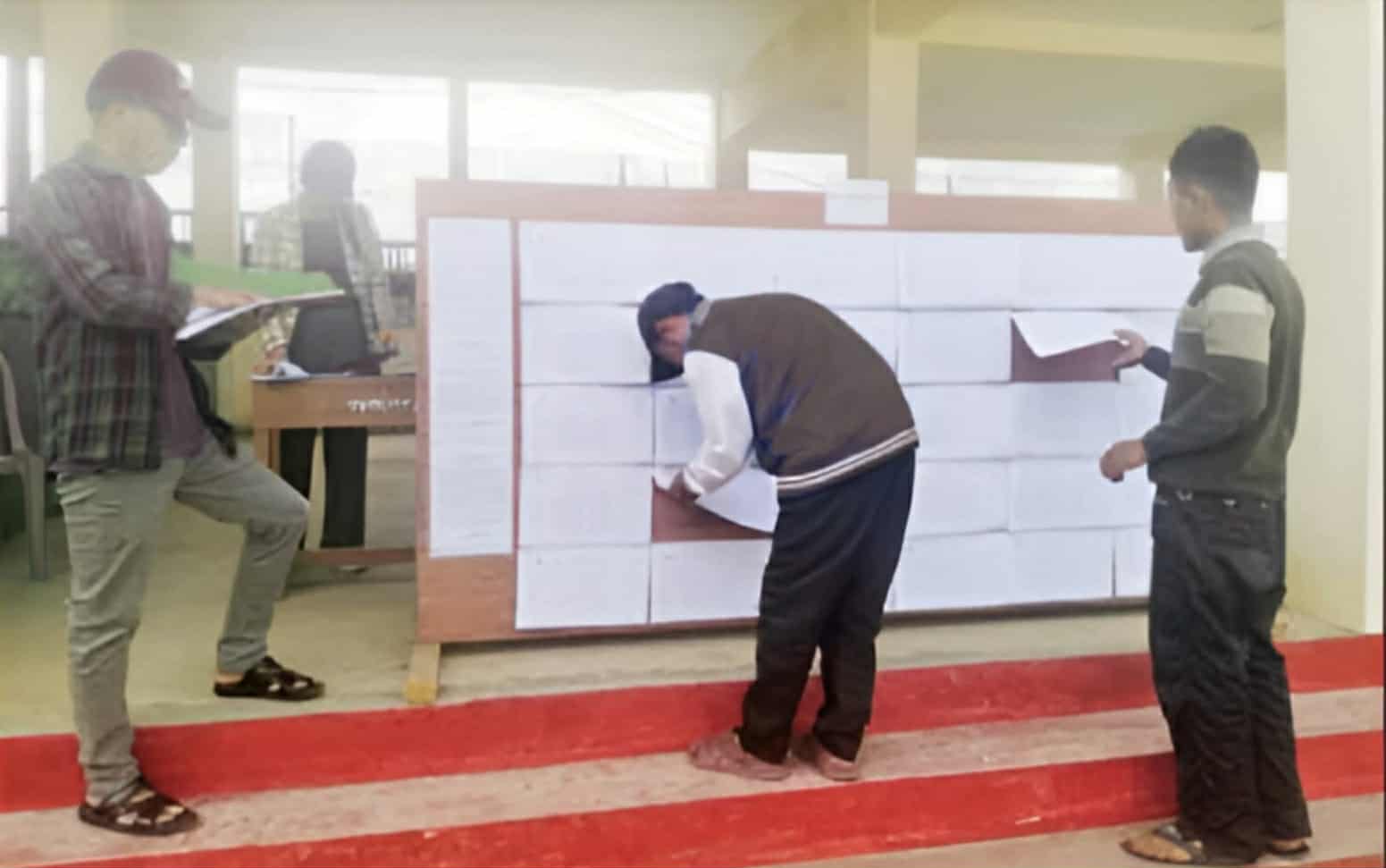 A list of voters displayed in Hakha town in October 2025 (Photo: Facebook/Lungmili Post)