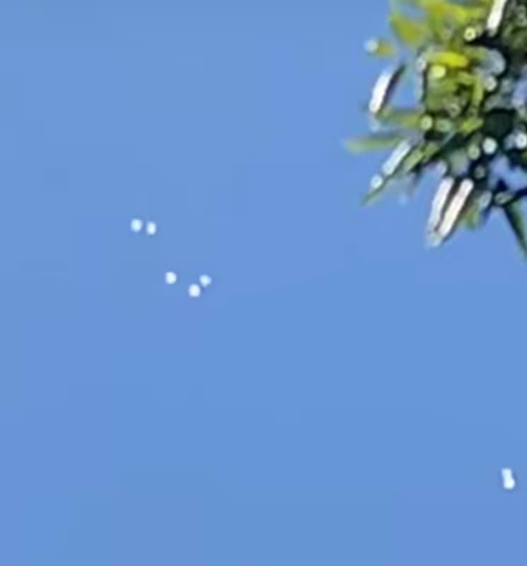 A photo showing parcels airdropped by junta in Htilin township (Photo: Facebook/YawAlinTaan)