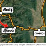 A Google map showing Kalay, Taingen and Tedim towns (Photo: Google Map)