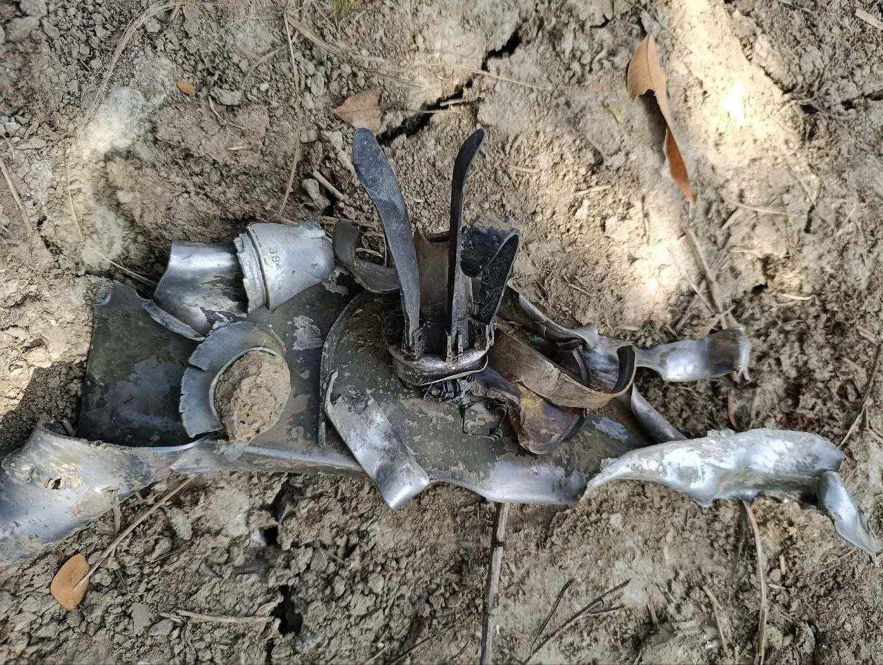 One remnant of the bombs dropped by SSPC in Mindat township (Photo: Facebook/Zalen)