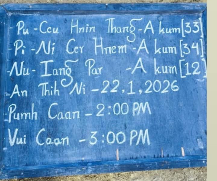 A village notice board for the funeral service (Photo: Facebook/CBN Daily News)