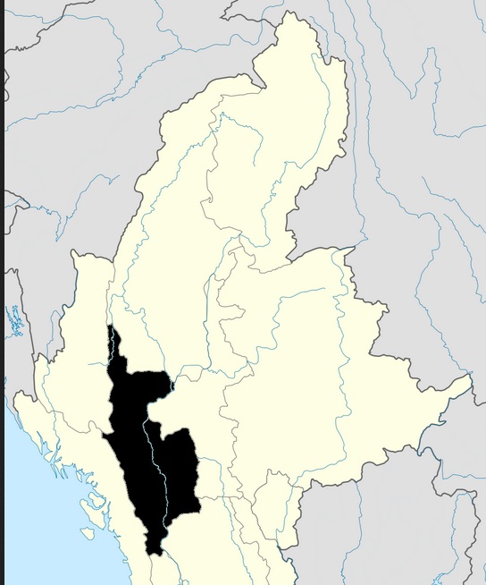 Map showing the location of Gangaw township (Photo: Wikipedia)