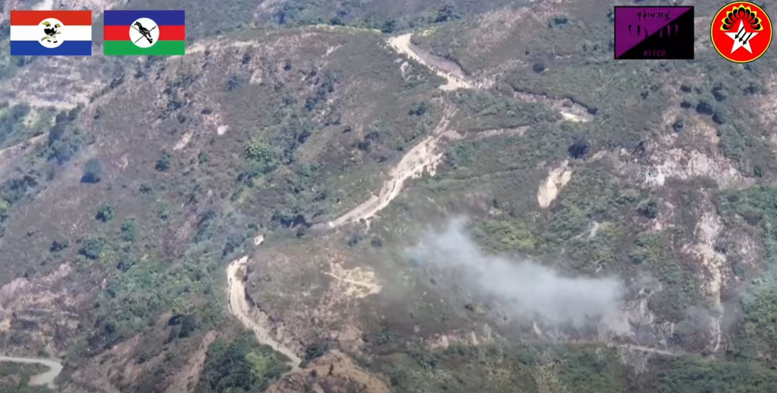 A previous photo showing drone attacks on SSPC troops in Falam township (Photo: Facebook/AIF Myanmar)