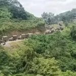 A previous photo showing a convoy of SSPC troop reinforcement on Kalay-Taingen Road (Photo: Facebook/The Hakha Post)