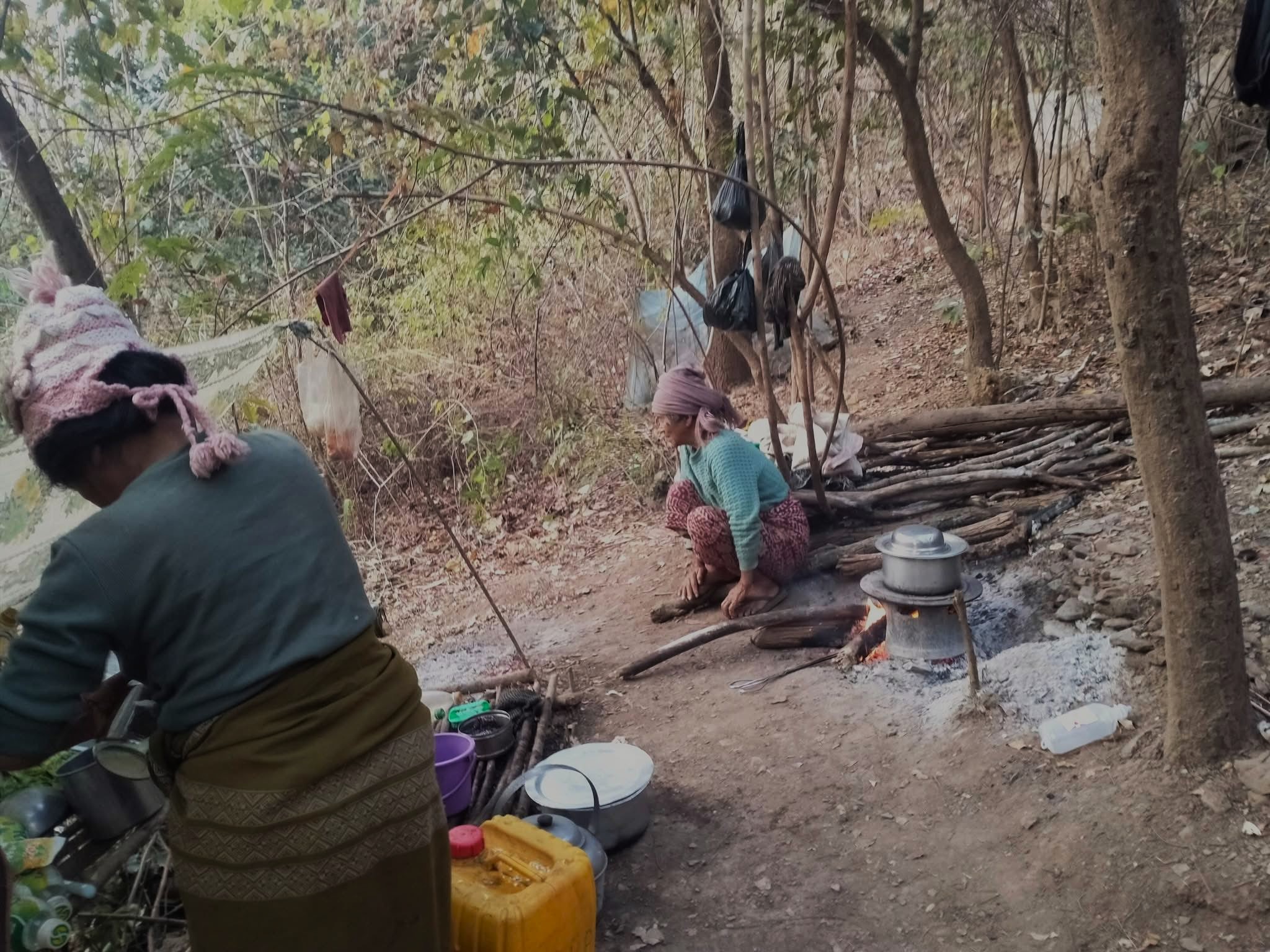 One of the locations where IDPs are temporarily staying in the jungle in Chin State (Photo: Facebook/Khonumthung Burmese)