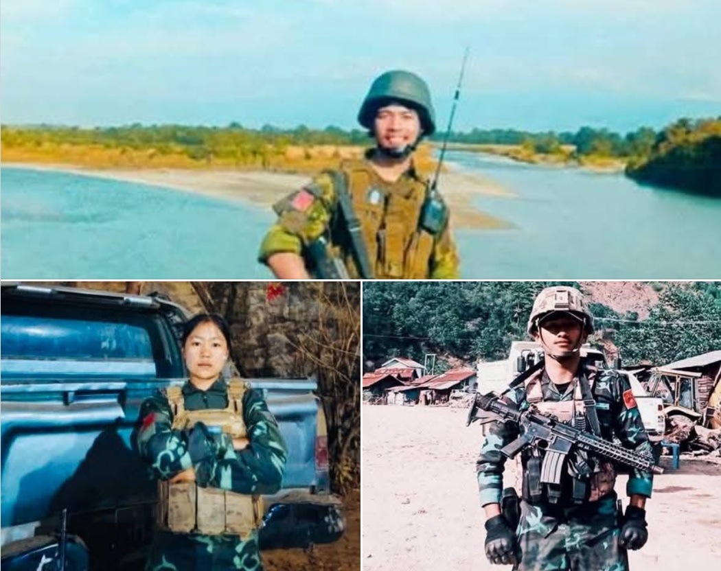 Three CNA soldiers who were killed by SSPC airstrikes in Falam town on 13 March 2026 (Photo: Facebook/Zalen)