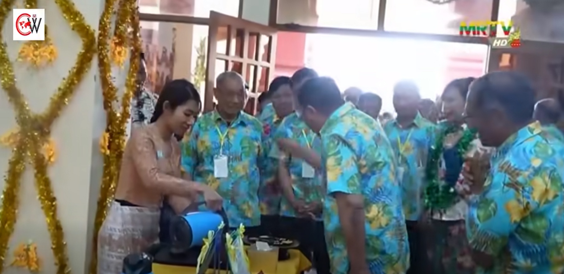 A screenshot of part of a video clip showing SSPC officials celebrating the Thingyang festival (Photo: Facebook/Chin World)