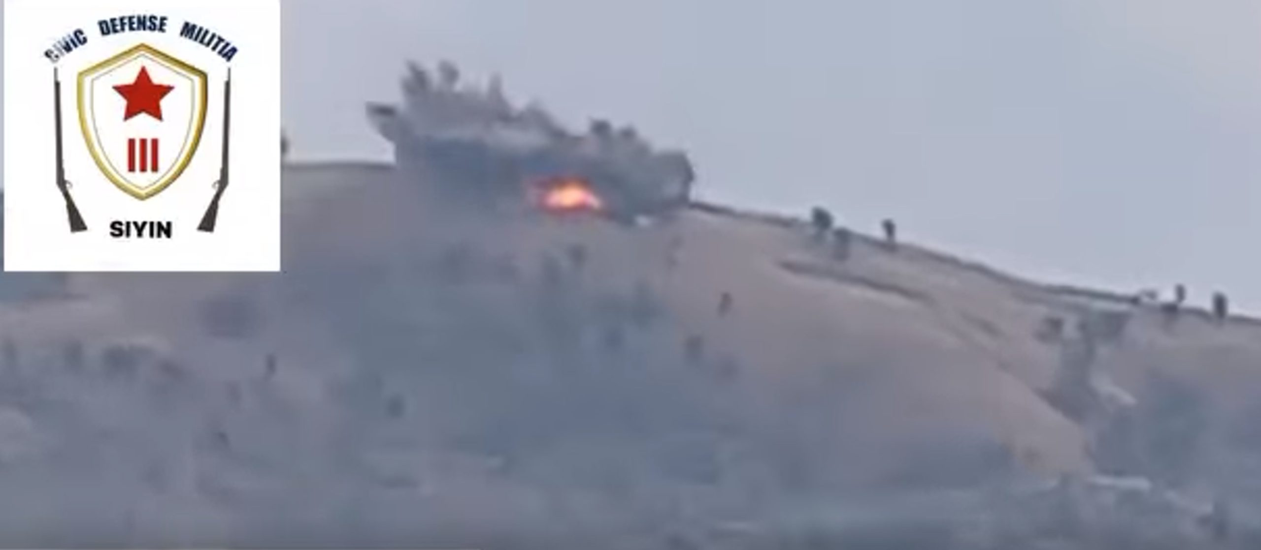 A screenshot photo showing an explosion in Zawngkawng village as posted by the CDM-Siyin (Photo: Facebook/The Rihli Voice)