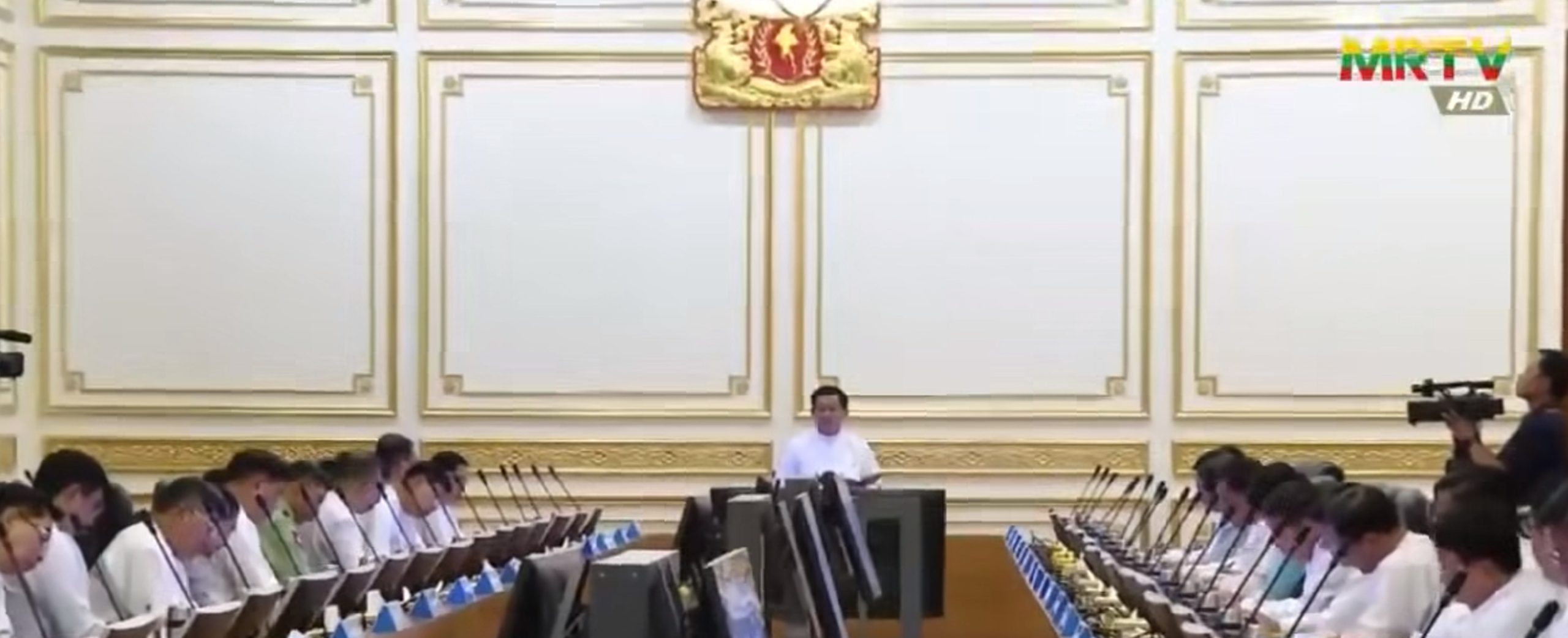 A screenshot of junta's chief Min Aung Hlaing speaking in a video clip aired by MRTV as posted by Chin World (Photo: Facebook/Chin World)