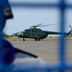 An SSPC helicopter landing in Chin State (Photo: Facebook/Surbung Times)