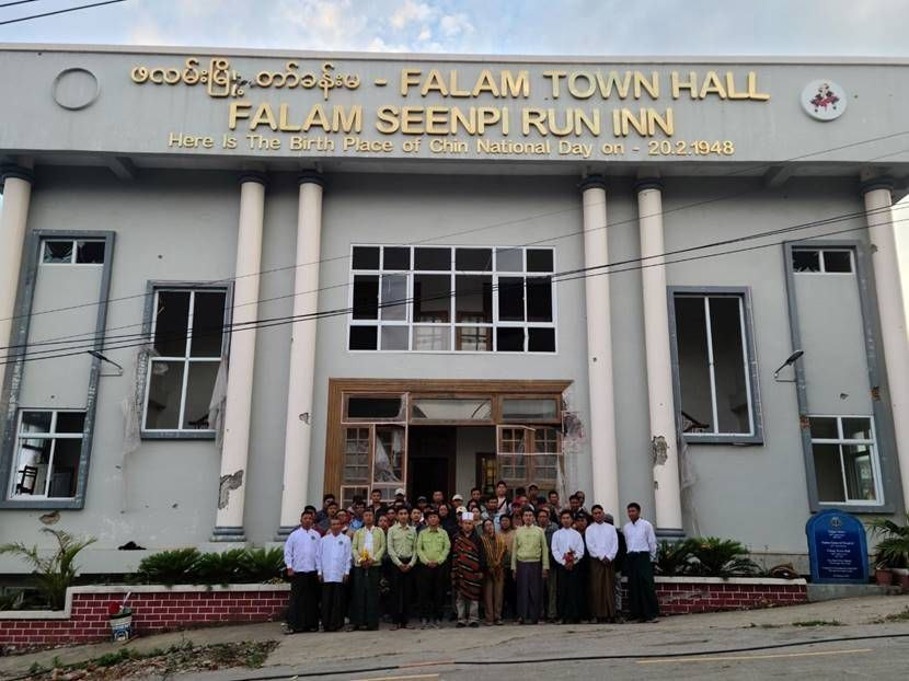 Non-CDM civil servants of SSPC in Falam town (Photo: Facebook/Matupi Times)