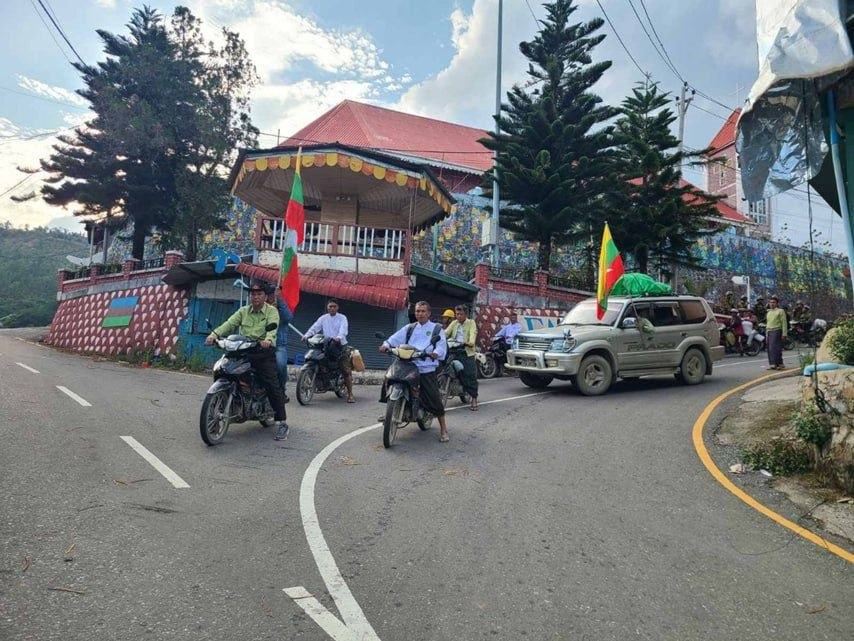 Non-CDM civil servants of SSPC in Falam town (Photo: Facebook/Matupi Times)