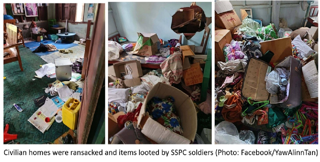 Some civilian homes were raided, ransacked and left chaotic by SSPC soldiers who looted items (Photo: Facebook/YawAlinnTan)
