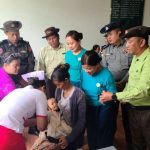 The image shows SSPC medical staff and officials participating in a vaccination campaign in Falam town, Chin State (Photo: Facebook/The Surbung Times)