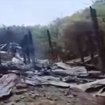 Some civilian houses that were burnt down by SSPC soldiers in Htinchaung of Mindat township (Photo: Facebook/Hkl Mindat)