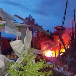 Some civilian homes destroyed and on fire after SSPC airstrikes in Mindat town on 17 June 2026 (Photo: Facebook/Hkl Mindat)
