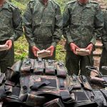 This image shows four SSPC soldiers who defected while stationed in Taingen village, Tedim township, Chin State (Reedited photo: Facebook/CDF Civic Defense Militia -CDM -Siyin)