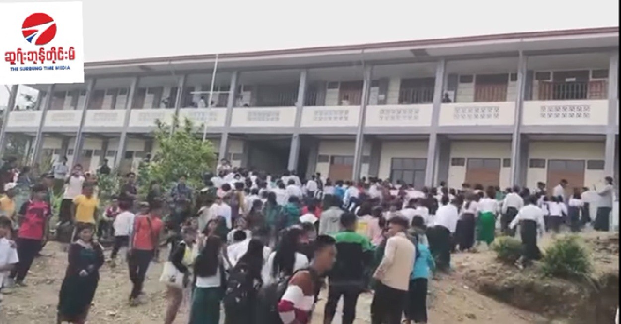 Students joining the placement test at BEHS school in Suangdo of Falam township (Photo: Facebook/Surbung Times)
