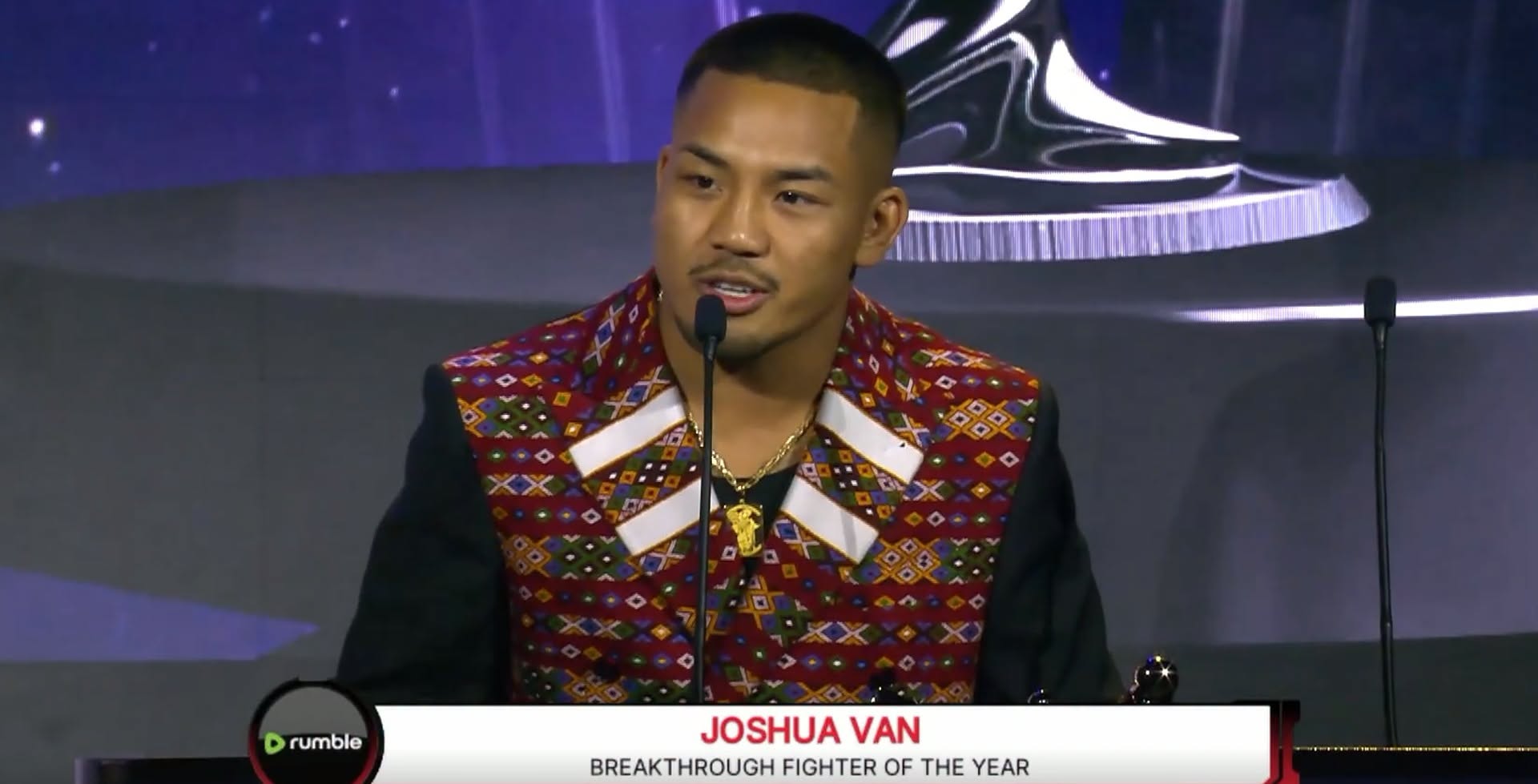 Joshua Van, the winner of the "Breakthrough Fighter of the Year" award (Photo: Facebook/Khonumthung Burmese)